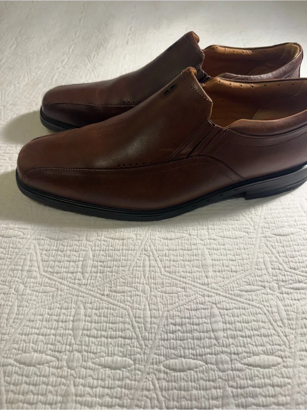 Clarks Men's Brown Leather Slip-On Dress Shoes